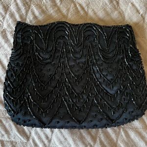Vintage Black Beaded Clutch